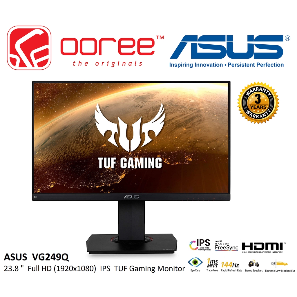 Asus 23 8 Vg249q Led Flat Full Hd 19x1080 144hz Ips Panel Tuf Gaming Lcd Monitor 1ms Hdmi Vga Display Port Vesa Shopee Malaysia