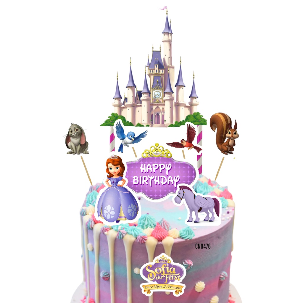 [CUSTOM NAME] Happy Birthday Cake Topper Sofia the First Decoration Set ...