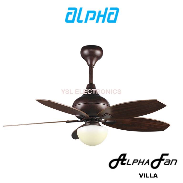 Alpha Villa 40 Ceiling Fan With 5 Blades 5 Speed Remote Mahogany