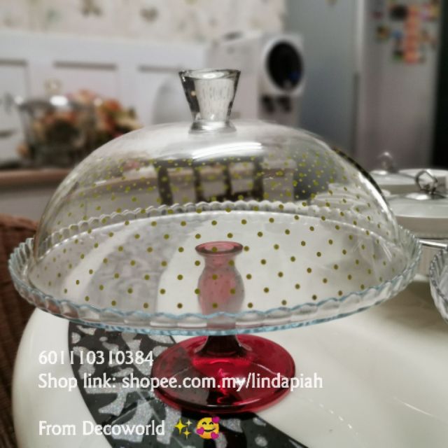 Cake Plate 13inch with cover Dome & Free Cake Knife DUE TO MCO THE SHIPMENT WILL BE SLIGHTLY DELAYED
