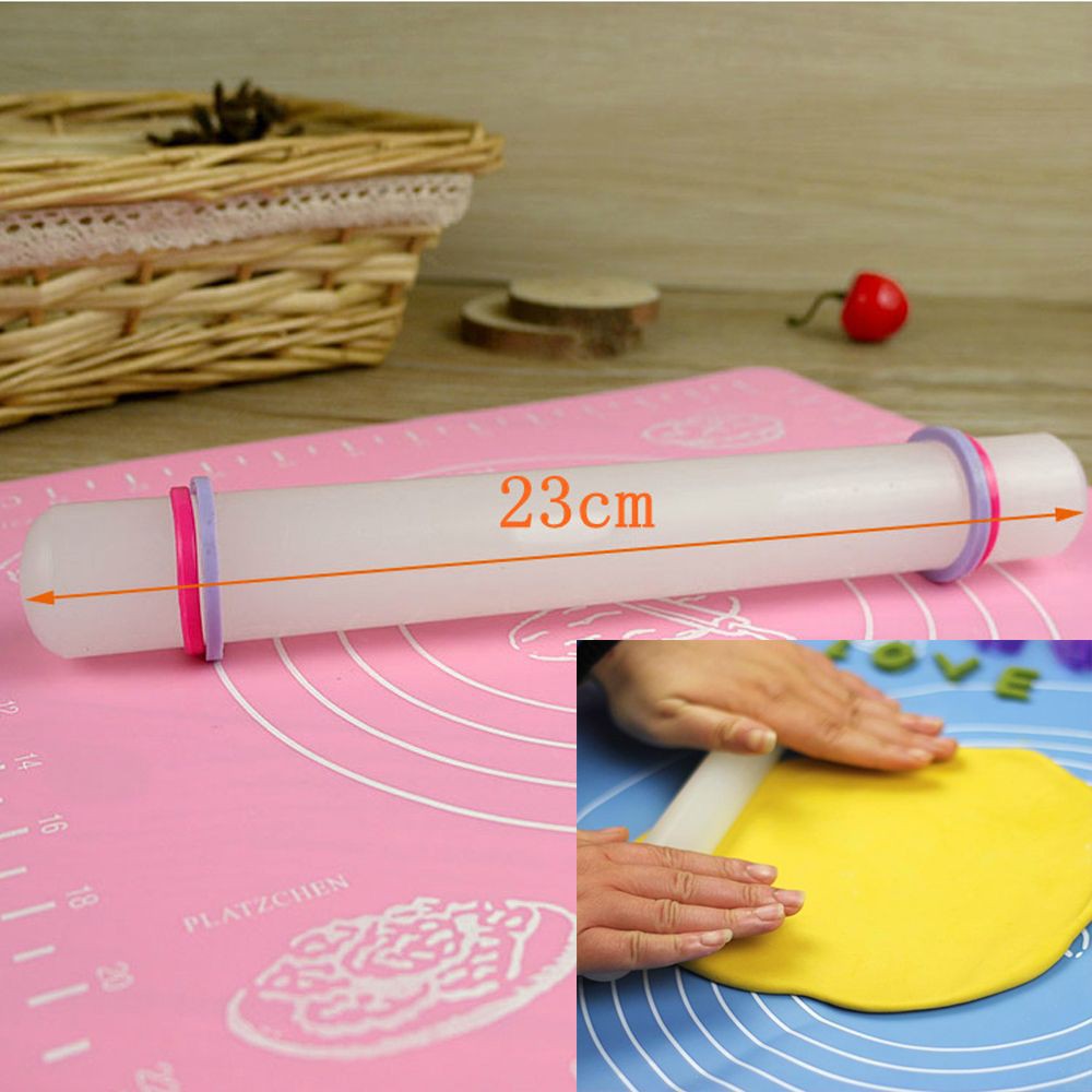 9 23cm Baking Fondant Roller Cake Non Stick Glide Silicone Rolling Pin Shopee Malaysia 3534