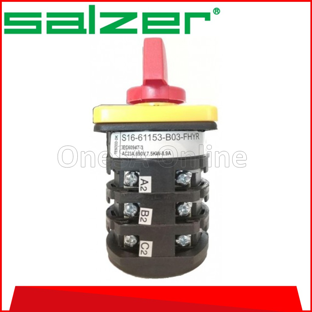 SALZER CHANGEOVER SELECTOR SWITCH, AOM 16A 1P/3P, (S1661153AB03