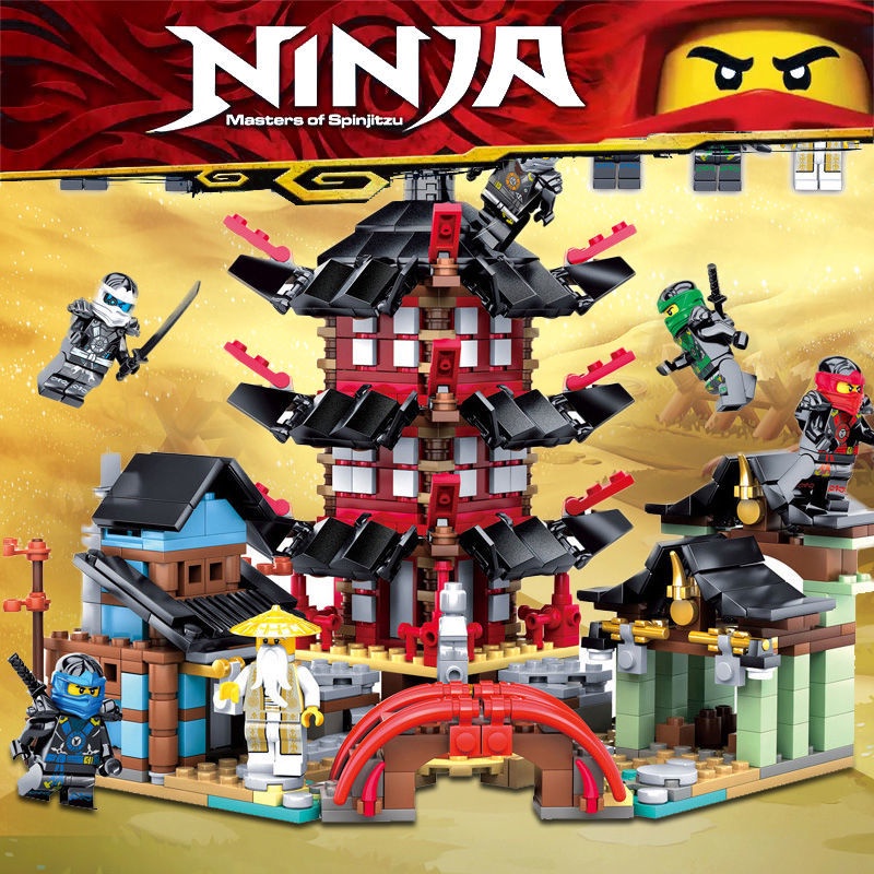 737pcs Diy Ninja Temple of Airjitzu Ninjagoes Smaller Version Building Blocks 
