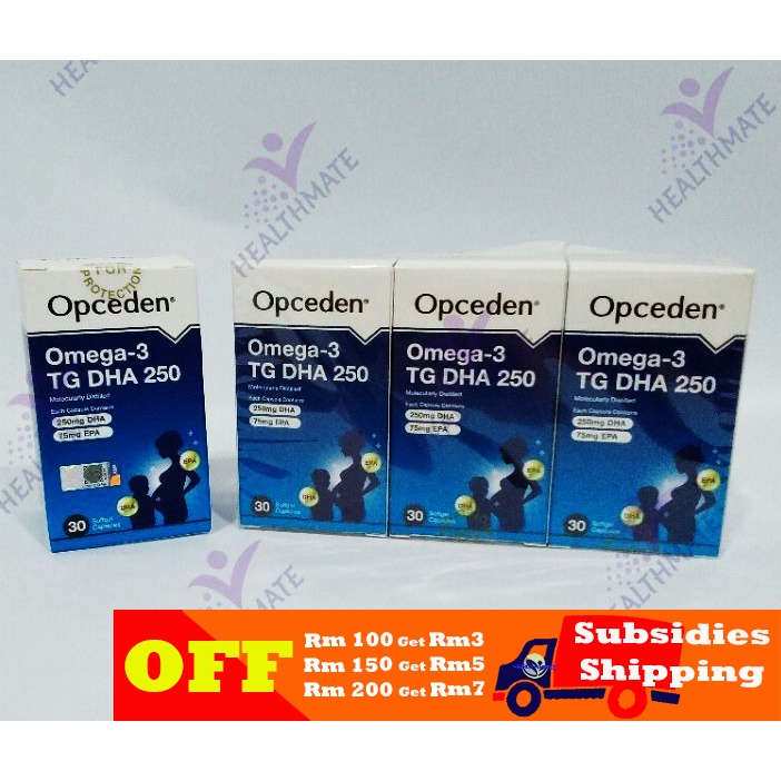 Opceden Omega3 TG DHA 250 Softgel Capsules (30's) Shopee Malaysia
