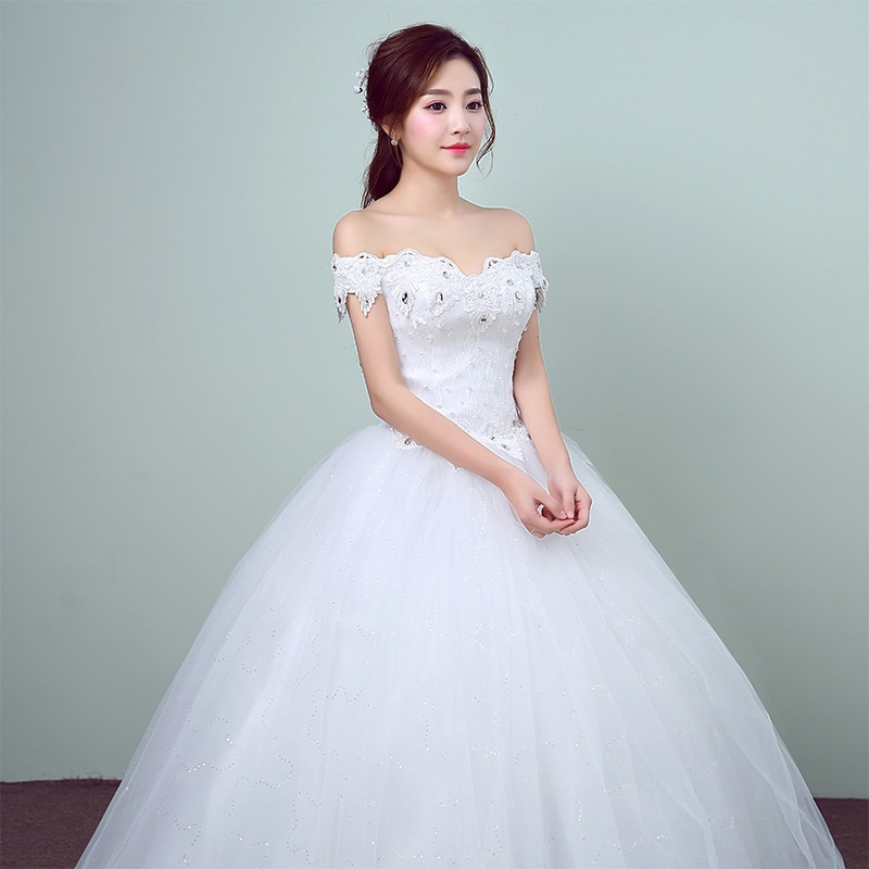 White Wedding Dress Temperament Slimming Bride Dress Tidy Wedding