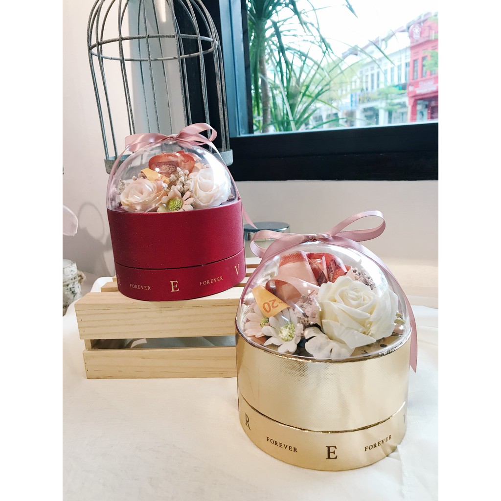 MONEY FLOWER BOX/ ROSE MONEY FLOWER BOX/ MONEY GIFT BOX/ CASH FLOWER