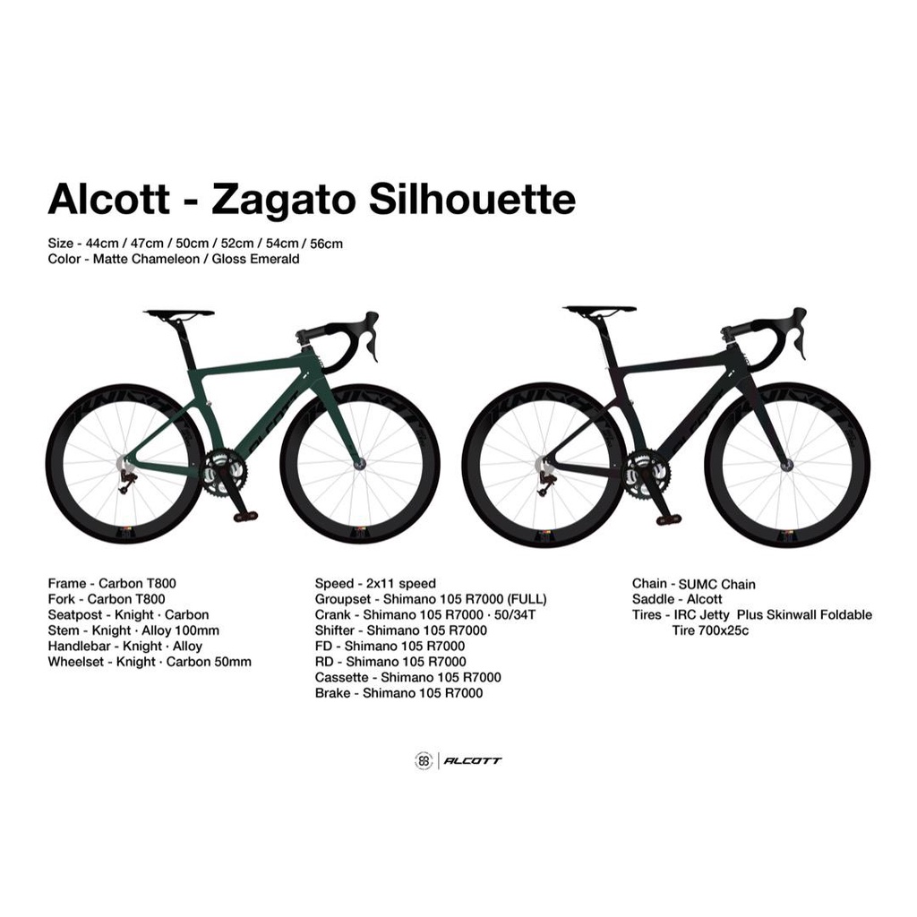 Alcott Zagato Silhouette Shimano 105 Road Bike Bicycle Rb Carbon Wheelset With Free Gifts Shopee Malaysia