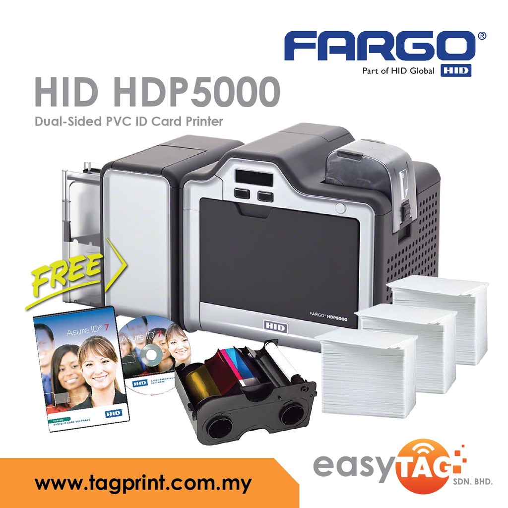 HID Fargo HDP 5000 Single Sided PVC ID Card Printer | Shopee Malaysia