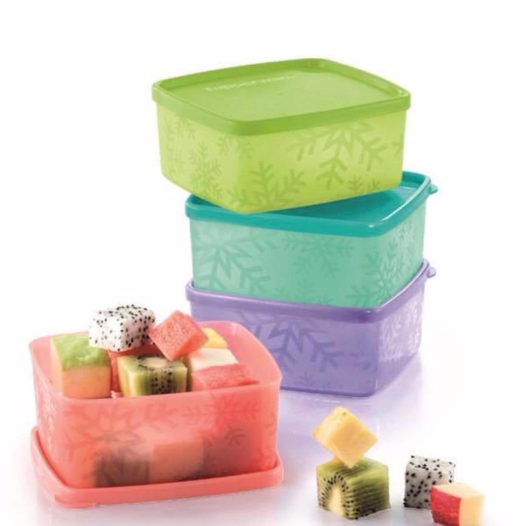 Tupperware Snowflake Square Round 400ml (4PCS) **READY STOCK**