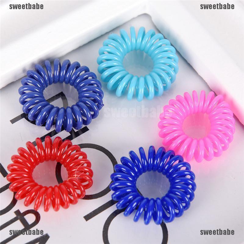 5X Elastic Telephone Wire Cord Head Ties Hair Band Rope Ponytail Jewe DO