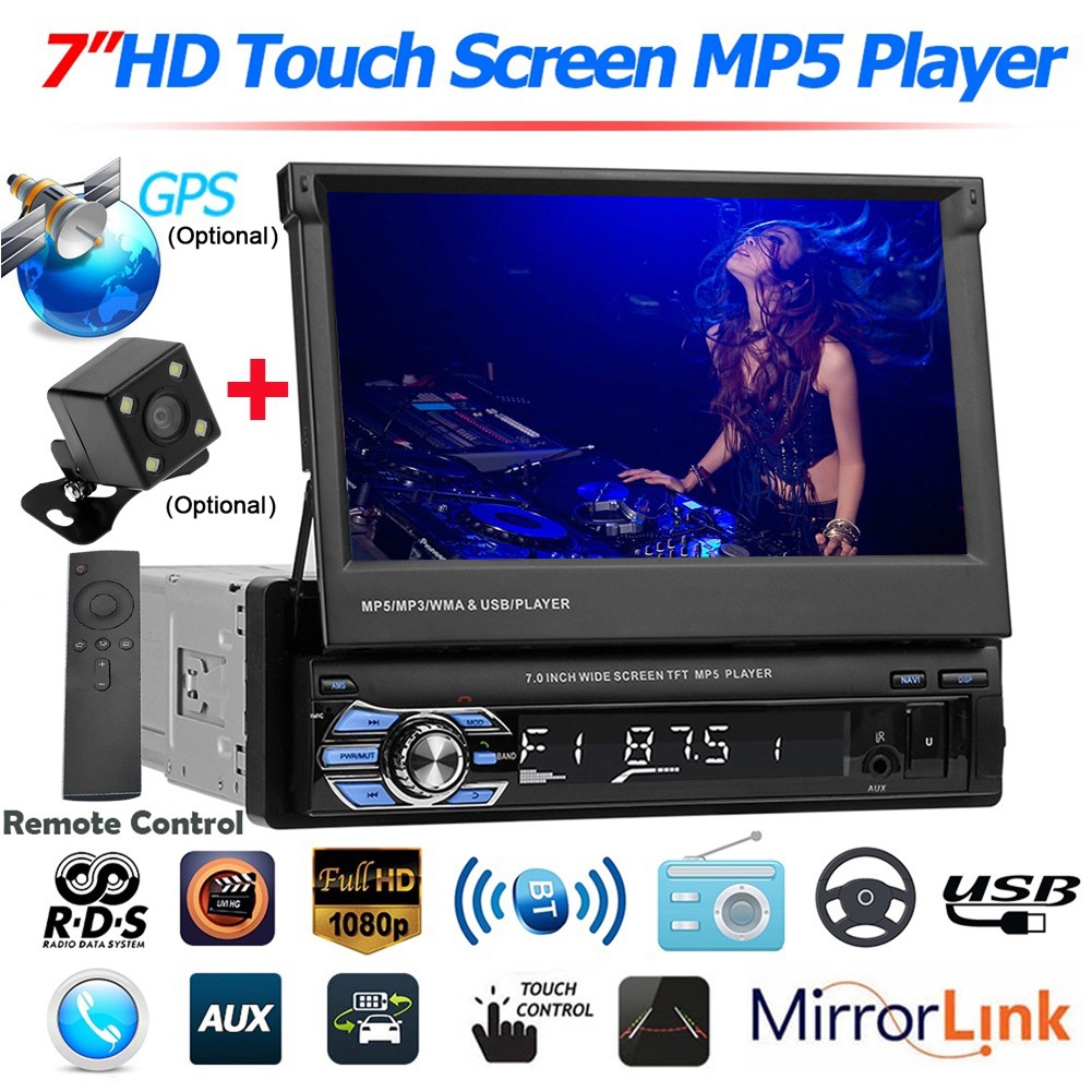 Car Radio Audio MP5 Player AUX GPS Navigation RDS Mirrorlink 7/" 2 Din Bluetooth