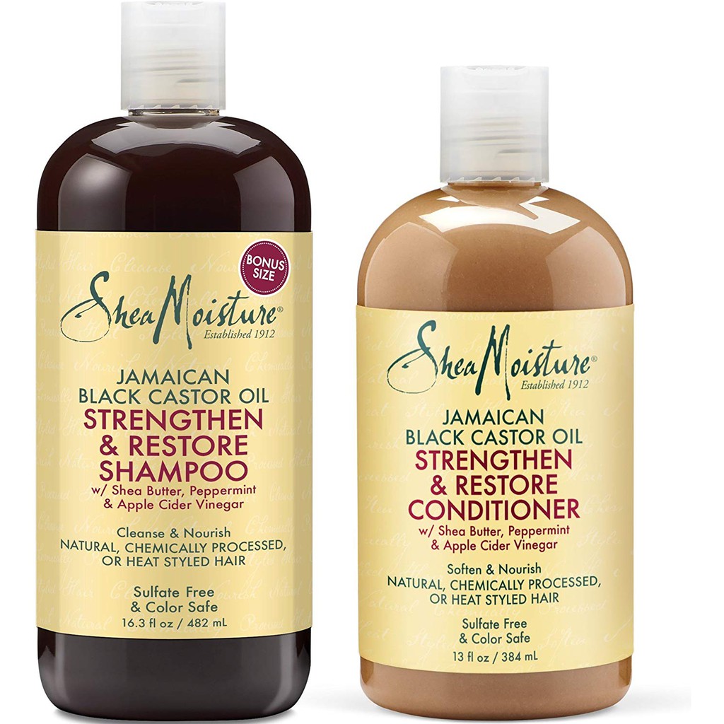 Shea Moisture Strengthen, Grow & Restore Shampoo and Conditioner Set | Shopee Malaysia