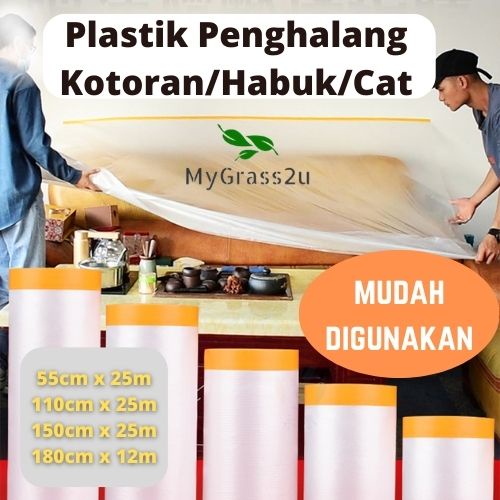 Plastik Penghalang Cat Dinding/Cat Kereta/Penghalang Habuk/Masking Tape