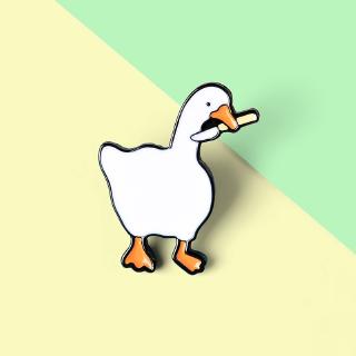 Untitled Goose Game Fun Games Goose Brooch Cartoon Cute 