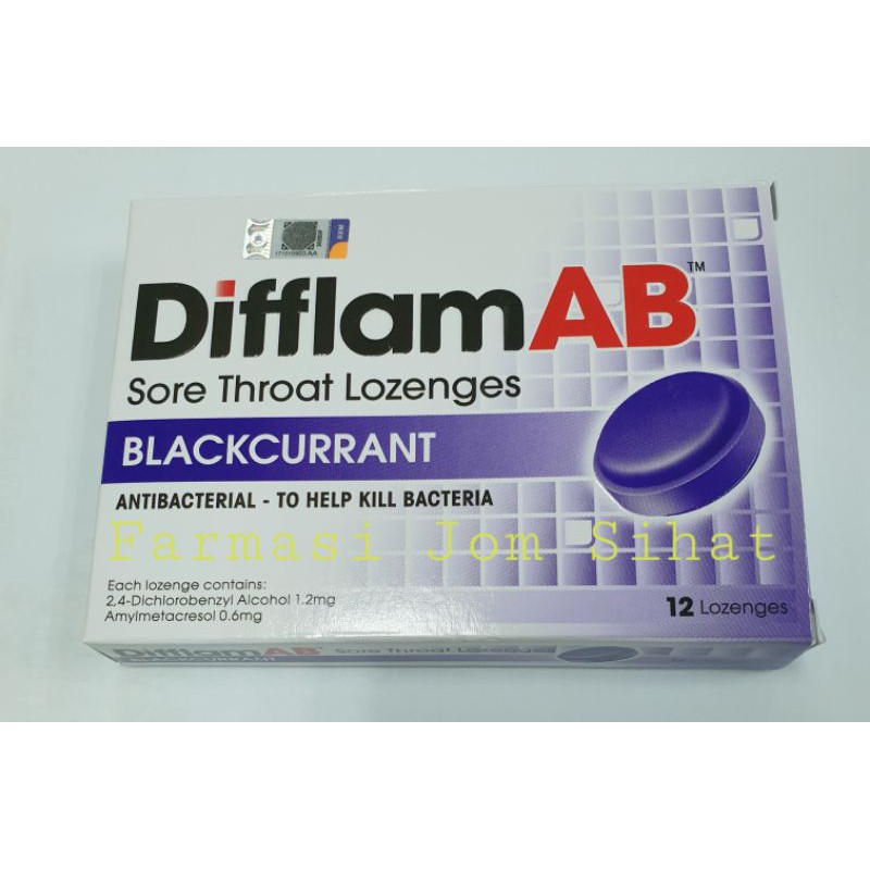 Difflam Ab Blackcurrant Anti Bakteria Sakit Tekak Lozenges Ungu Purple Lemon 12 S Shopee Malaysia