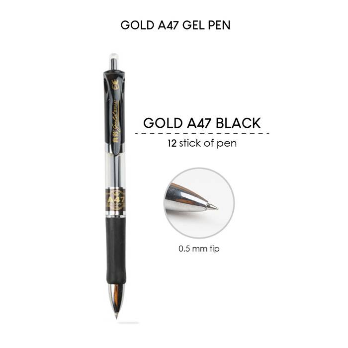 Gold Stationery Office Student Press Type Fountain Gel Pen 0.5mm