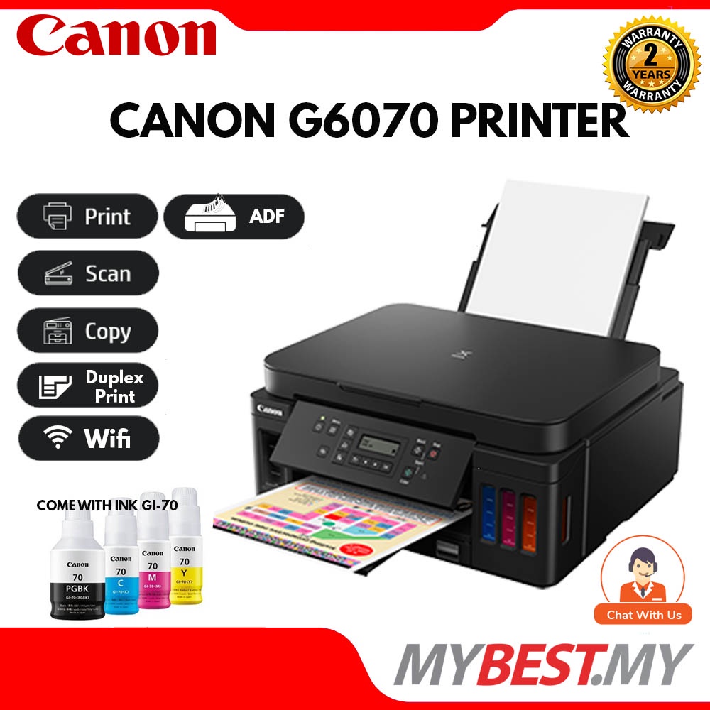 Canon Pixma G5070 G6070 G7070 Ink Tank Wireless All In One Printer Shopee Malaysia