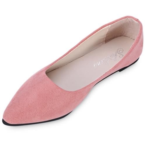 pink suede flat shoes