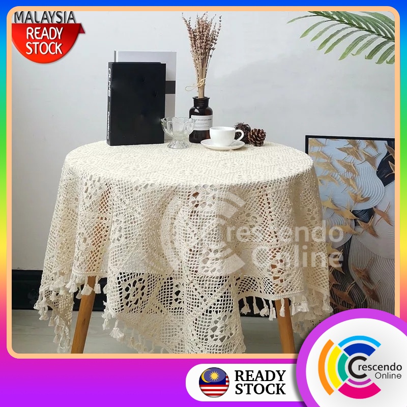 Hollow Decorative Table Cloth Lace, Decorator Round Table Covers
