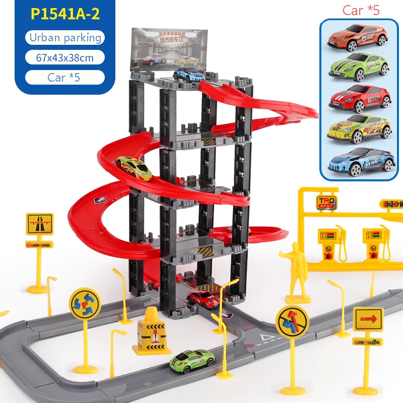 Multi-layer Car Assembly Rail Car Park Track Toy Large Parking Toys for Boys