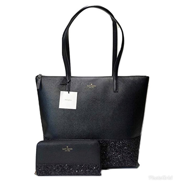 Kate Spade Greta Court Penny Glitter Large Tote | Shopee Malaysia