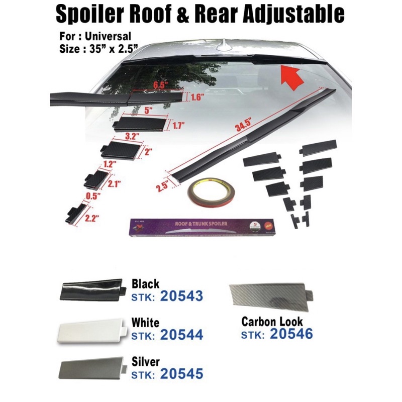 Universal Trunk Roof Spoiler Adjustable Shopee Malaysia