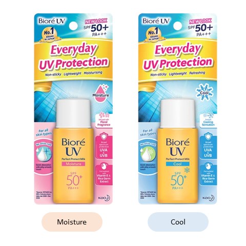 Biore UV Sunscreen Perfect Protect Milk Moisture/ Cool SPF 50+ PA+++ 25ml