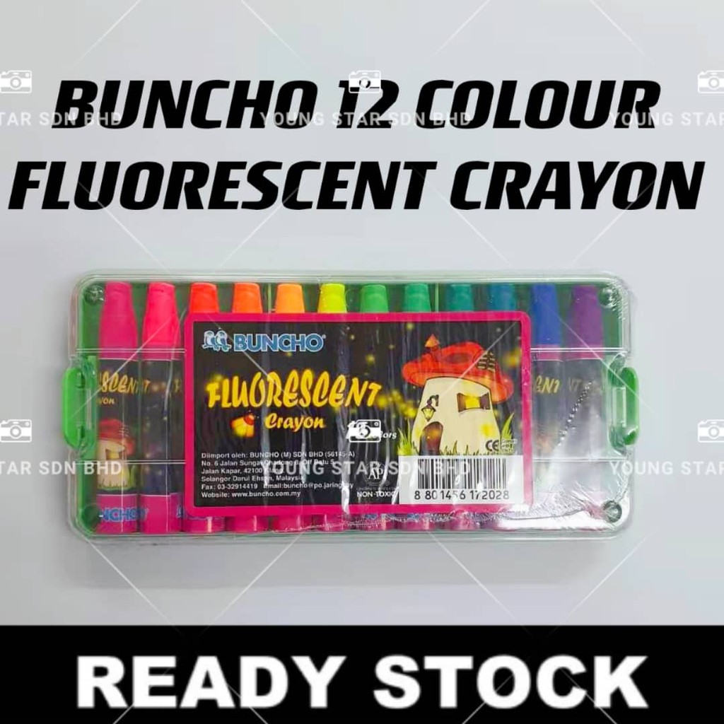BUNCHO Fluorescent Crayon 12 Colours ( 8801456172028 ) Shopee Malaysia