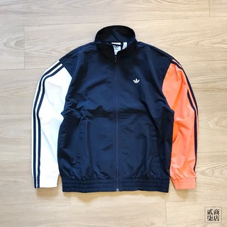 blue orange and white adidas jacket