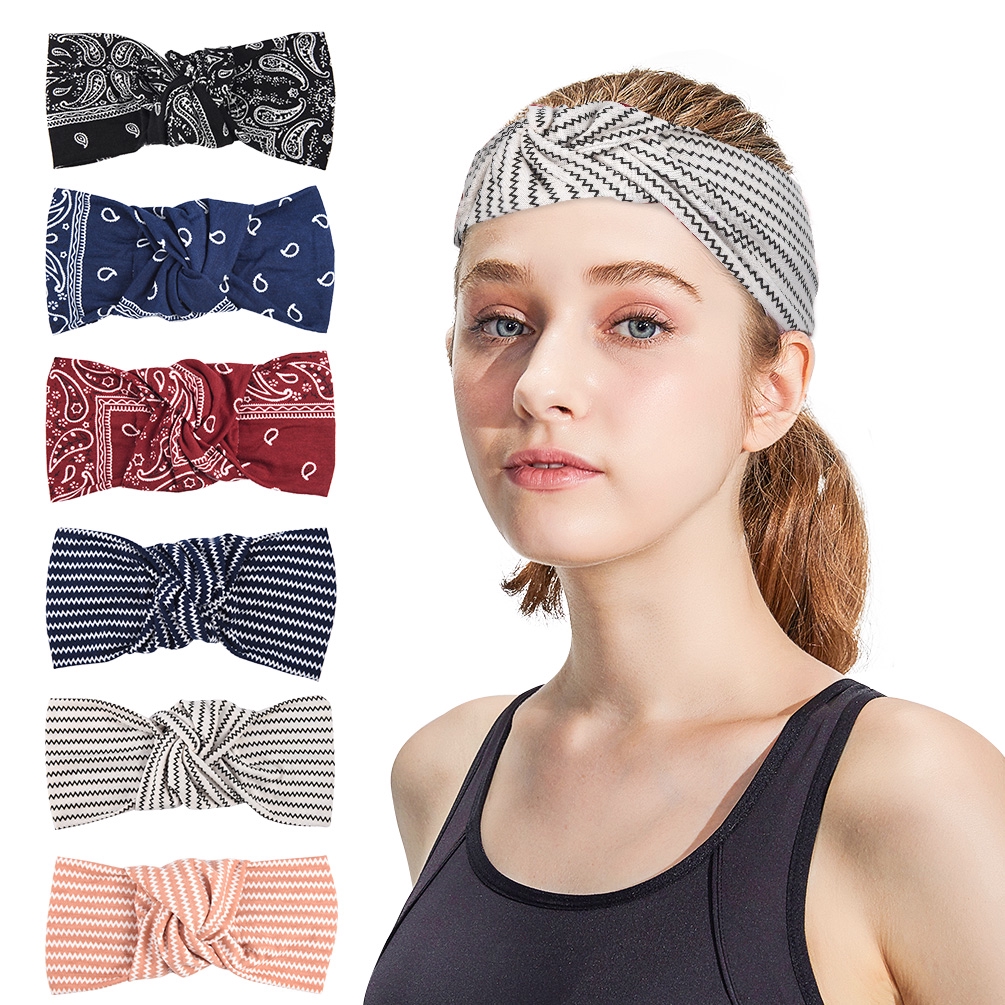 Headbands Moisture Wicking Yoga Head Wraps Stretchy Workout Head