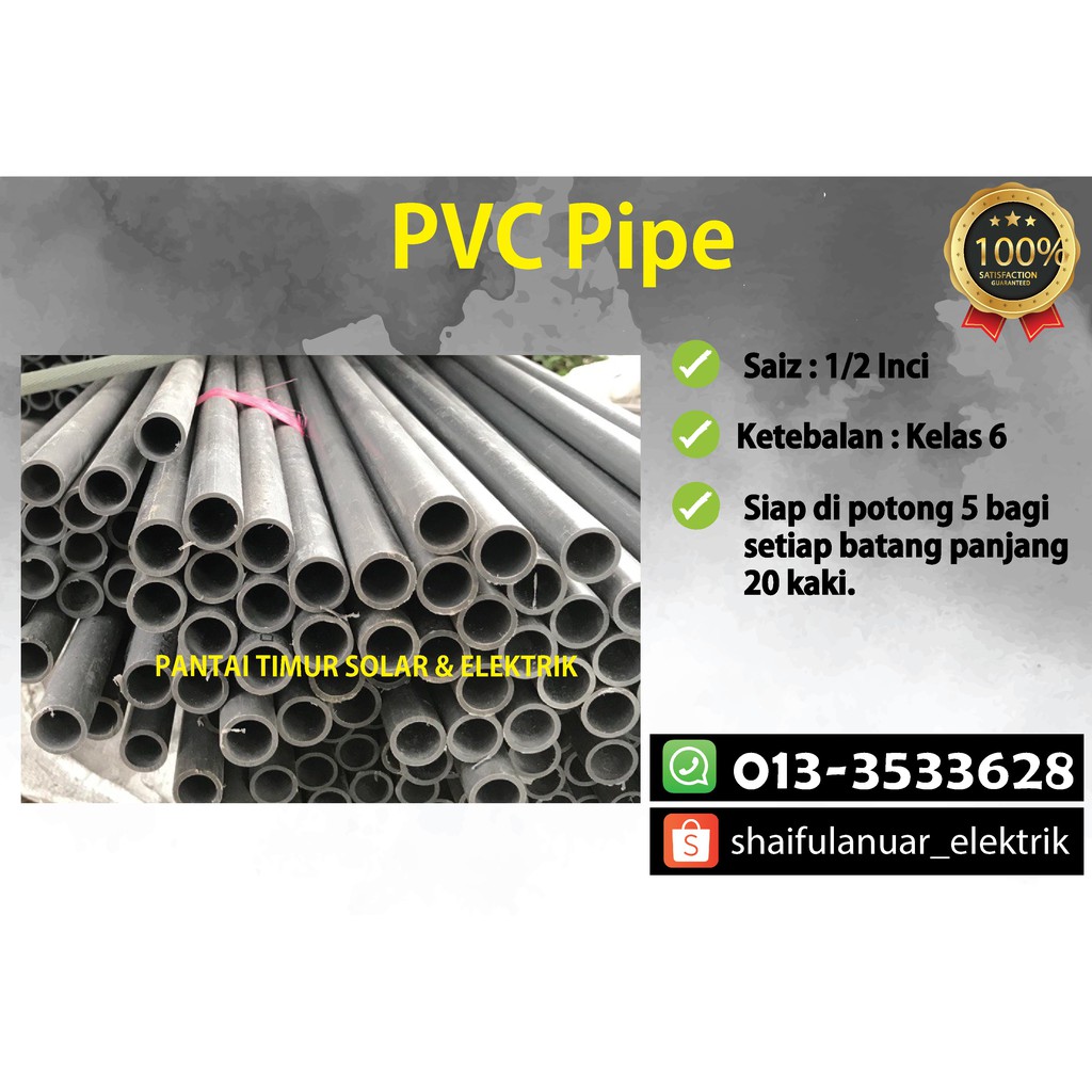Pvc Paip 1 2 Inch Class 6