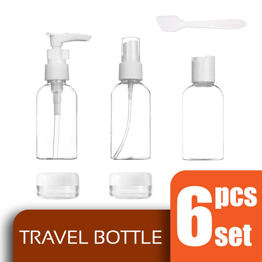 BIGSPOON 6-Pcs Set Transparent Portable Travel Bottles 75ml