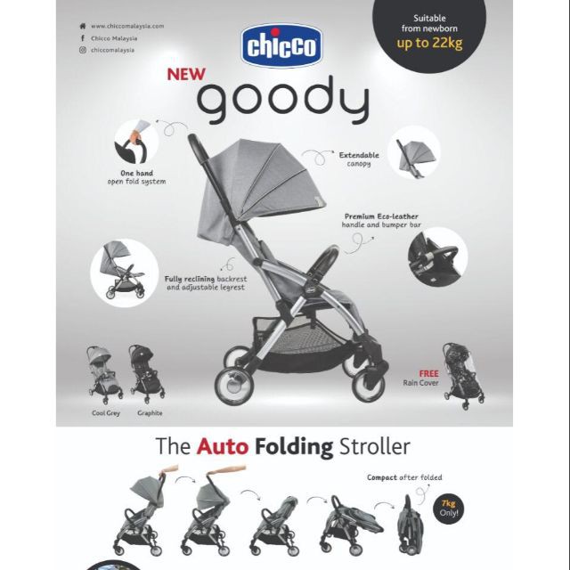 chicco stroller how to close