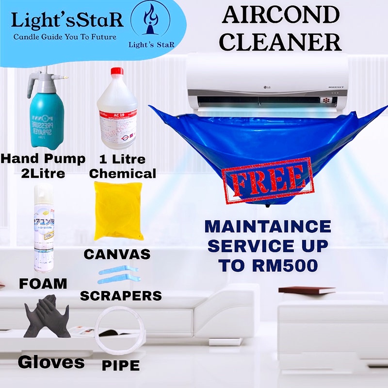 Aircond Cleaning Bag 1 Set Airconditioner Clean Cover Aircondition Tool