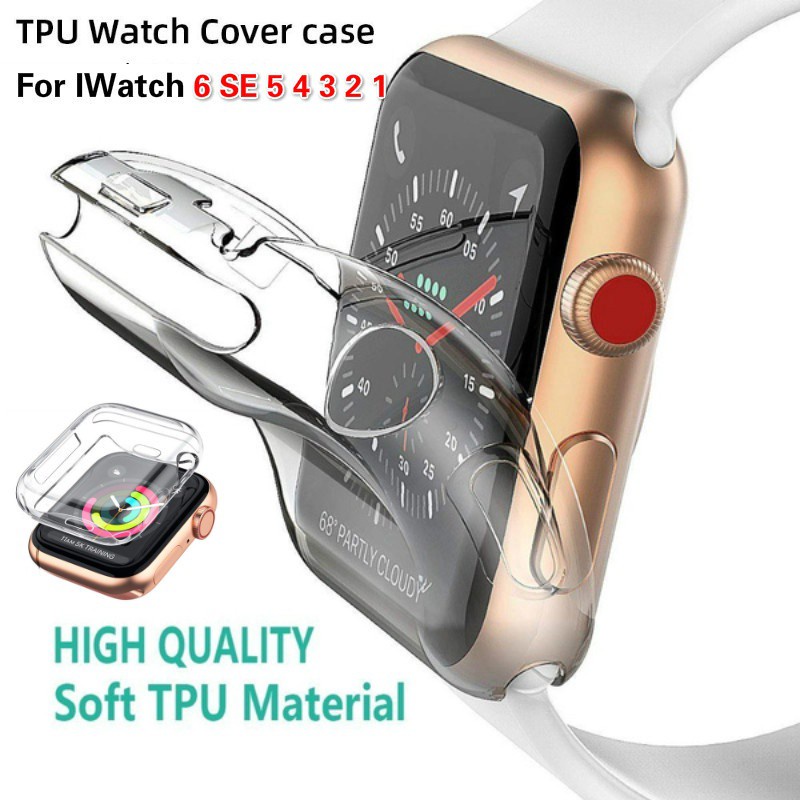 【Ready Stock】Apple Watch case, 44mm/40mm, iWatch case, 42mm/38mm, ultra-thin transparent protective cover, Apple Watch Series 6 5 4 3 SE accessories