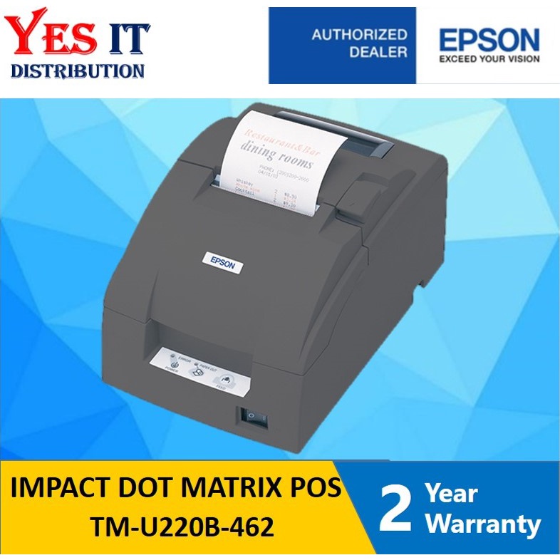 Epson Tm U220b 462 Impact Dot Matrix Pos Receiptkitchen Printer Shopee Malaysia 9729