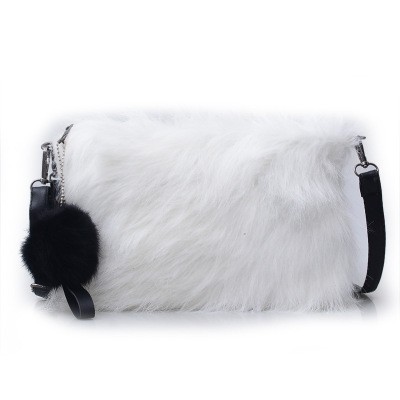 black fluffy clutch bag