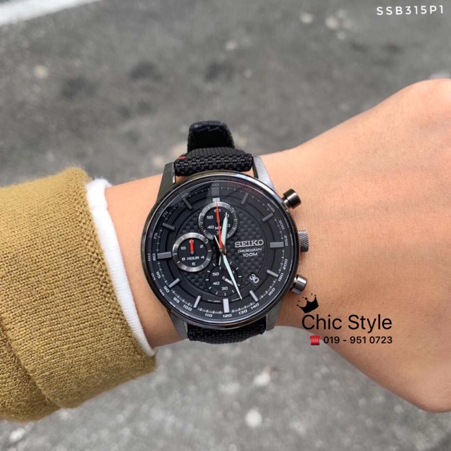 seiko chronograph black