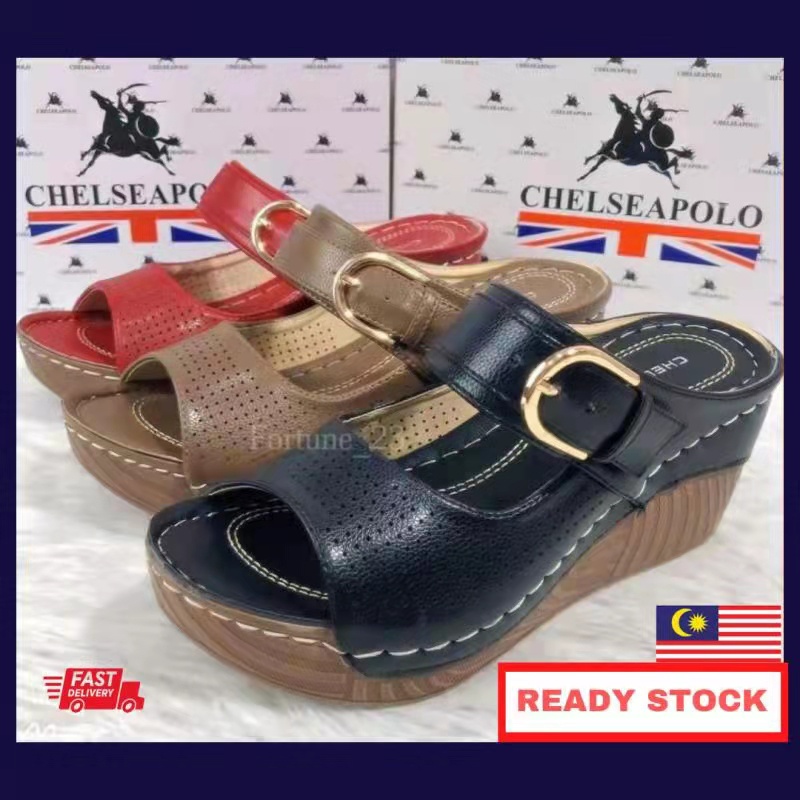 Polo,Women Sandal Pure Leather,Comfortable and Cushion Sole/Tapak Lembut,Ringan dan Selesai Pakai.