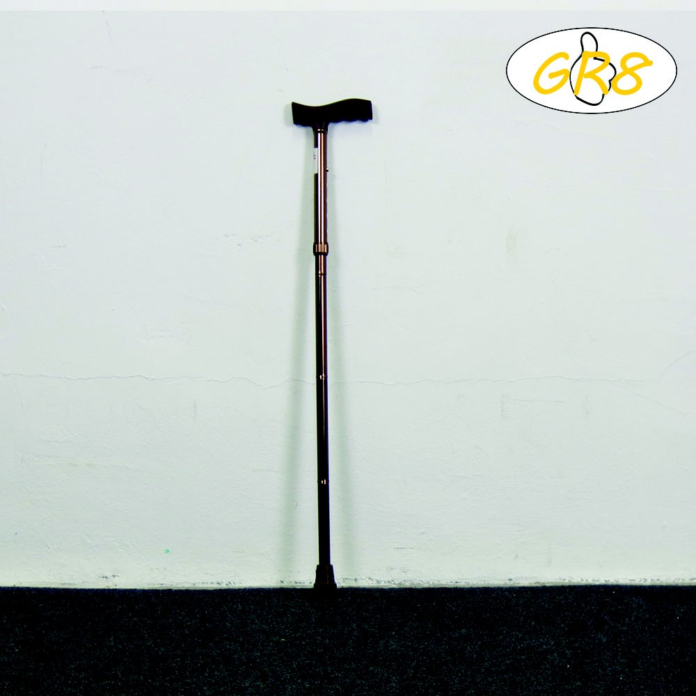 Tongkat Foldable T-shape Brown Walking Stick 81-91CM GR8