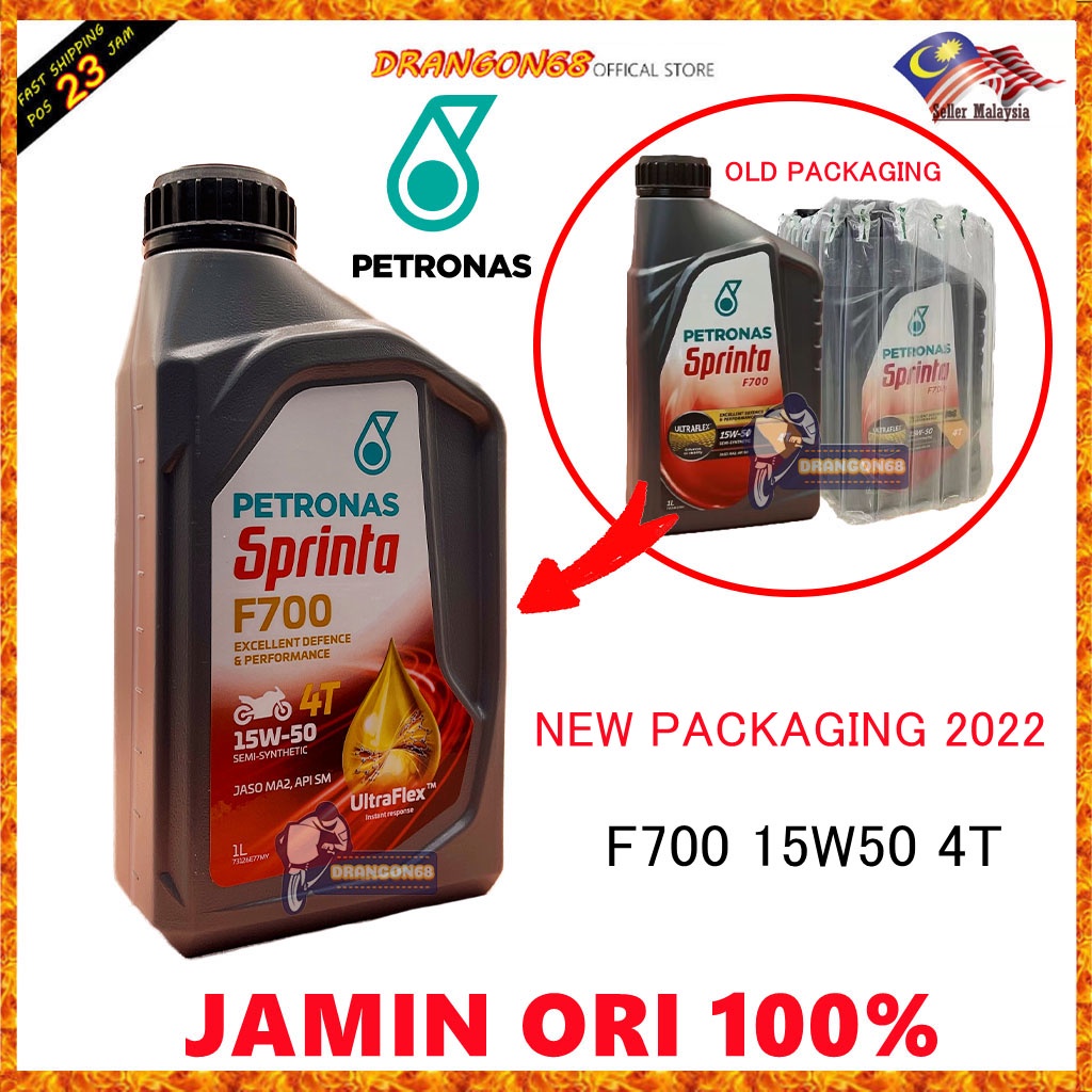 Petronas F700 4T 15w50 SN SEMI guaranteed original OFFICIAL OIL (READY STOCK 23 HOURS POS)