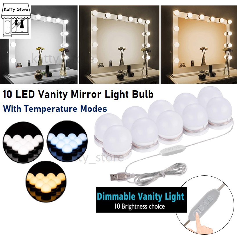 10 Led Vanity Mirror Light Bulb, Hollywood Vanity Mirror With Light Bulbs