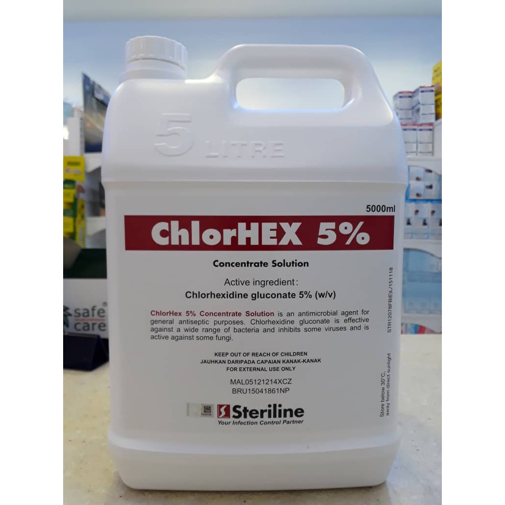 STERILINE CHLORHEX 5 SOLUTION 5 LITER (CHLORHEXIDINE) Shopee Malaysia