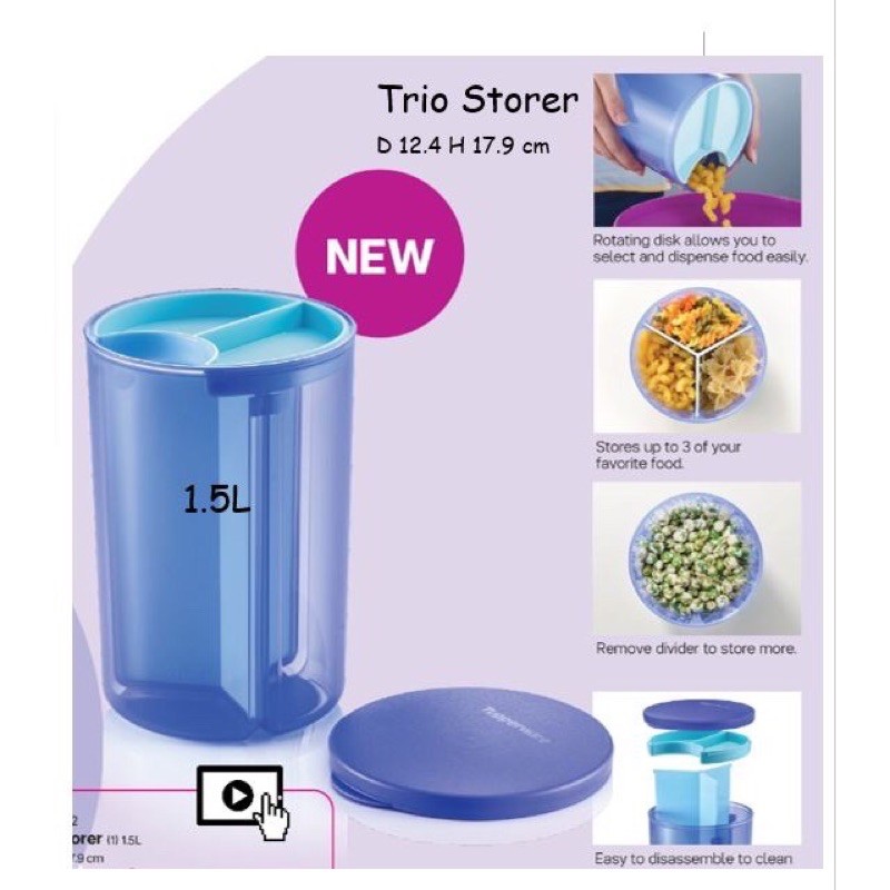 Tupperware Trio Storer Blue 1.5L