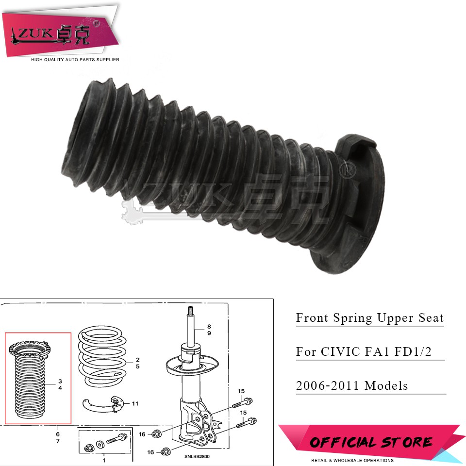 Front Shock Absorber Boot Dust Cover Kit Upper Spring Seat For Honda For Civic 2006 2007 2008 2009 2010 2011 Fa1 Fd1 Fd2 Shopee Malaysia