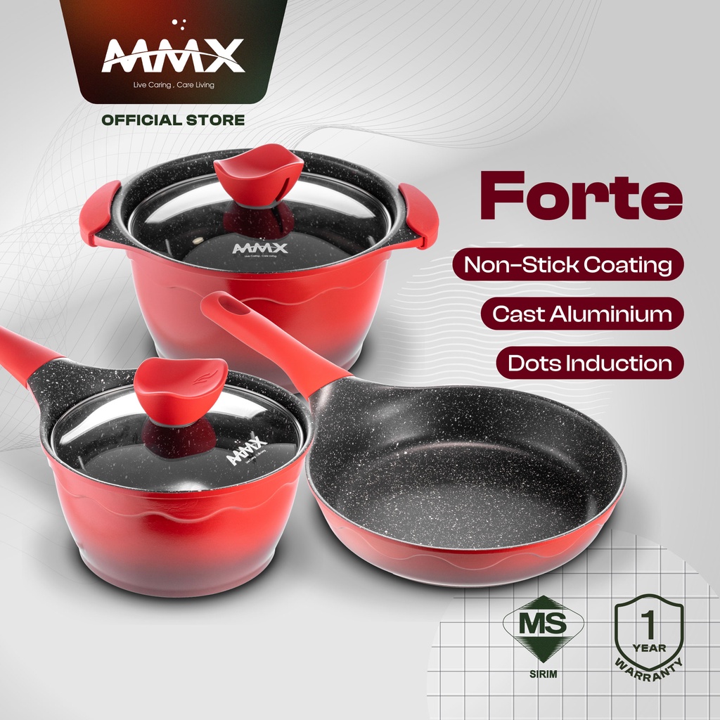 MMX Black Marble Non-stick Kitchen Cookware (5 pcs cookware set) | Shopee Malaysia