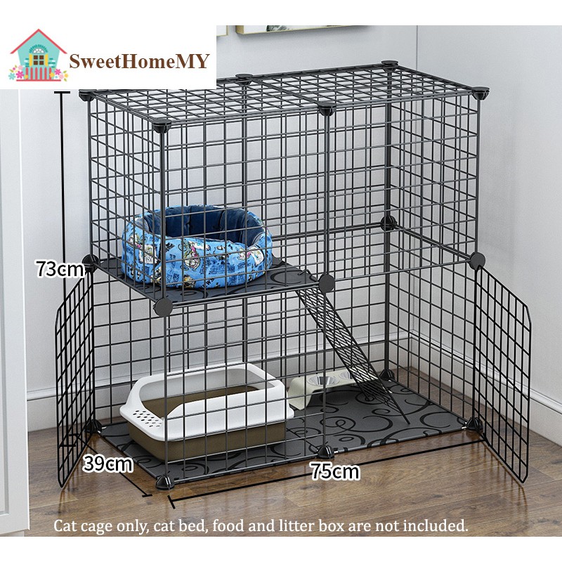 Ready Stoc SweetHomeMY 4/6 Cubes Steel Wire Sangkar Kucing Cat Cage