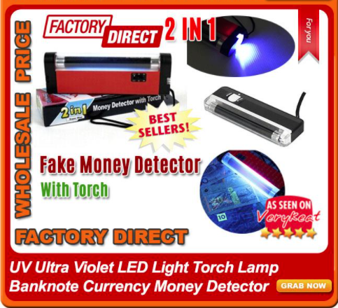 Mini money check machine purple UV Ultra Violet LED light banknote lamp portable fake money detector pen flashlight