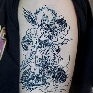 Flower Arm Guan Yu Tattoo Sticker Men's and Women's Waterproof and Durable  Tattoo Cutting Line Guan Gong Long Tattoo Sti | Shopee Malaysia