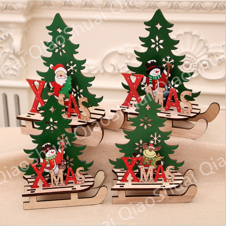 1 Pcs Christmas Decorations Christmas Creative Painted Wood